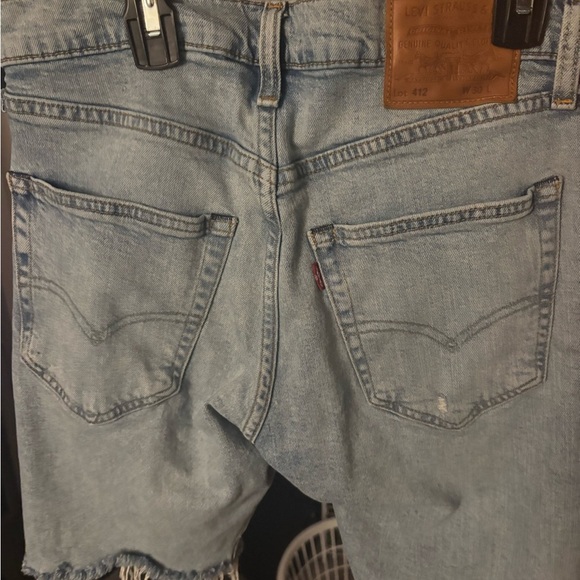 Levi Distressed Blue Denim Shorts - Picture 2 of 2